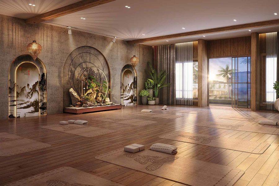 Sattva Springs yoga room