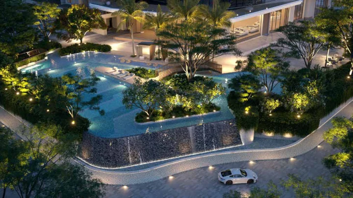 Sattva City Devanahalli Sattva City Devanahalli night aerial view